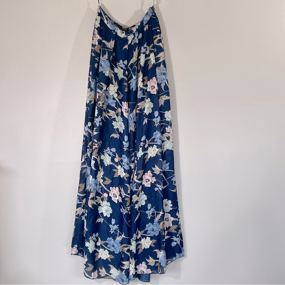Floral Blue Maxi Skirt